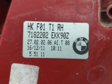 2009-2012 Bmw 750i Tail Light Assembly Passenger Right OEM P/N:7182202 HK F01 T1 RH Fits 2009 2010 2011 2012 OEM Used Auto Parts