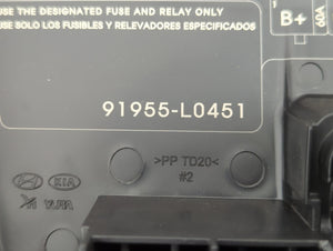 2020-2023 Hyundai Sonata Fusebox Fuse Box Panel Relay Module P/N:91955-L0451 Fits 2020 2021 2022 2023 OEM Used Auto Parts