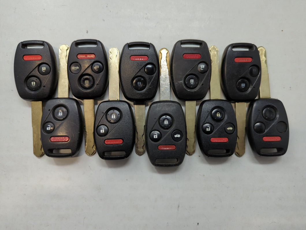 Lot of 10 Aftermarket Honda Keyless Entry Remote Fob MIXED FCC IDS MIXED