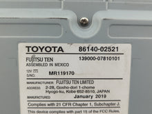 2017-2019 Toyota Corolla Radio AM FM Cd Player Receiver Replacement P/N:86140-02521 Fits 2017 2018 2019 OEM Used Auto Parts