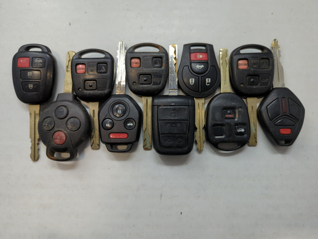 Lot of 10 Aftermarket Keyless Entry Remote Fob MIXED FCC IDS MIXED PART