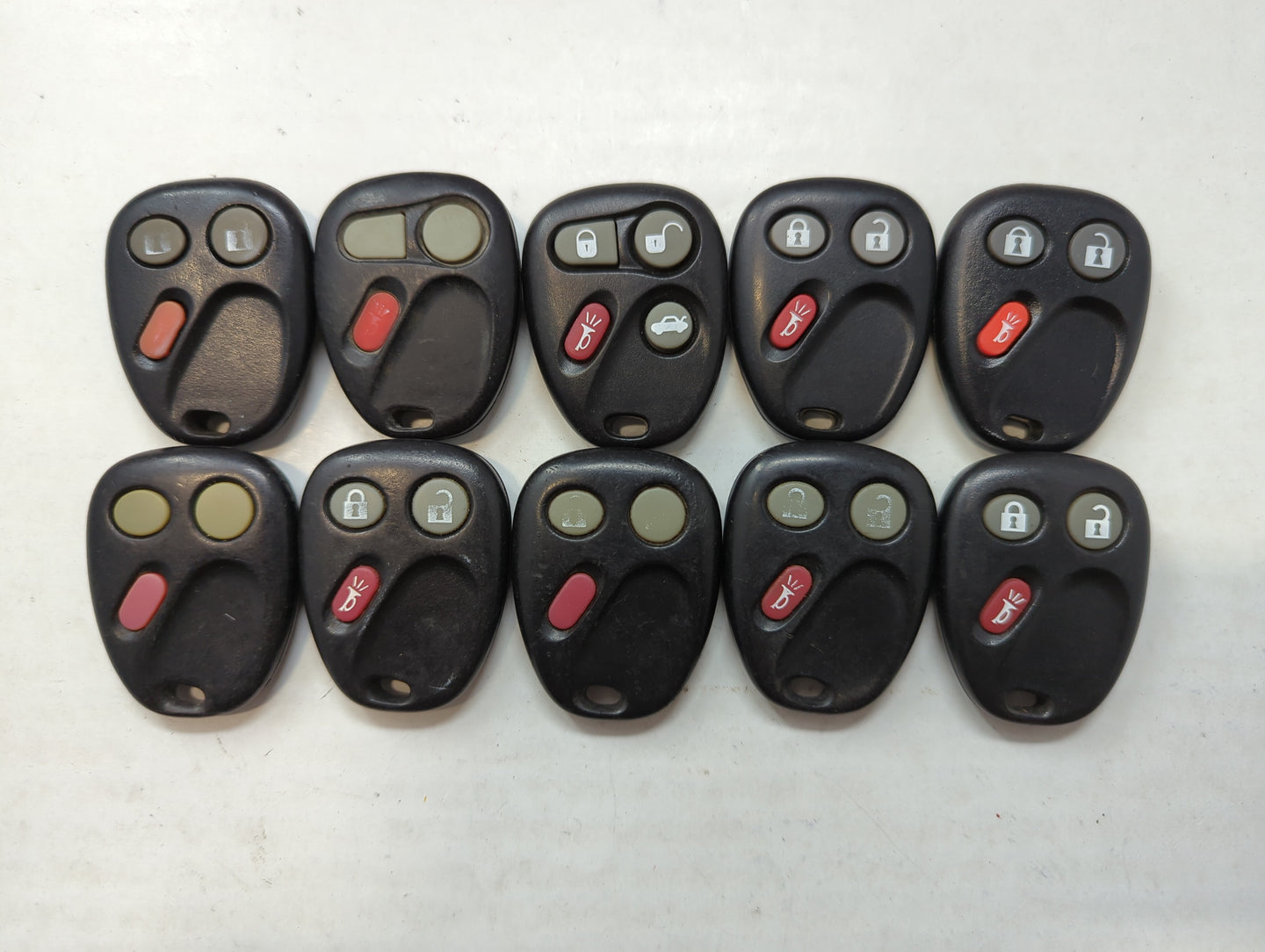 Lot of 10 Aftermarket Chevrolet Keyless Entry Remote Fob MIXED FCC IDS - Oemusedautoparts1.com