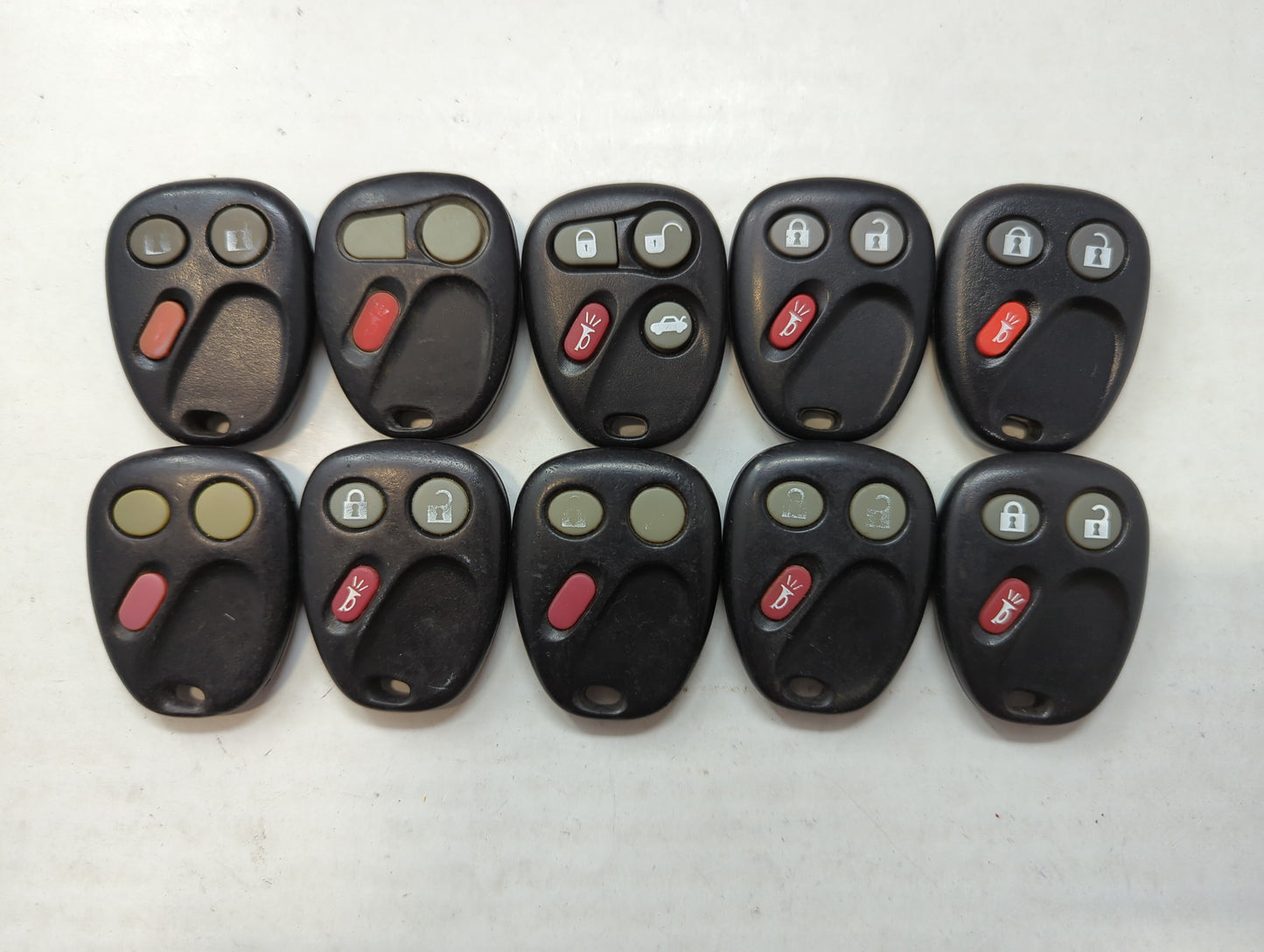Lot of 10 Aftermarket Chevrolet Keyless Entry Remote Fob MIXED FCC IDS - Oemusedautoparts1.com