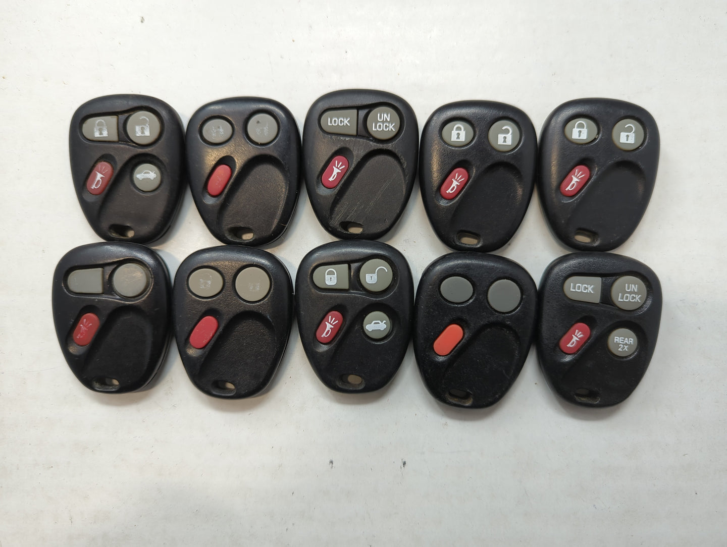 Lot of 10 Aftermarket Chevrolet Keyless Entry Remote Fob MIXED FCC IDS - Oemusedautoparts1.com