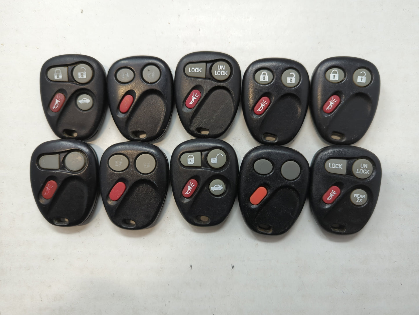 Lot of 10 Aftermarket Chevrolet Keyless Entry Remote Fob MIXED FCC IDS - Oemusedautoparts1.com