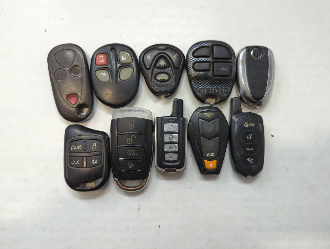 Lot of 10 Aftermarket Keyless Entry Remote Fob MIXED FCC IDS MIXED PART