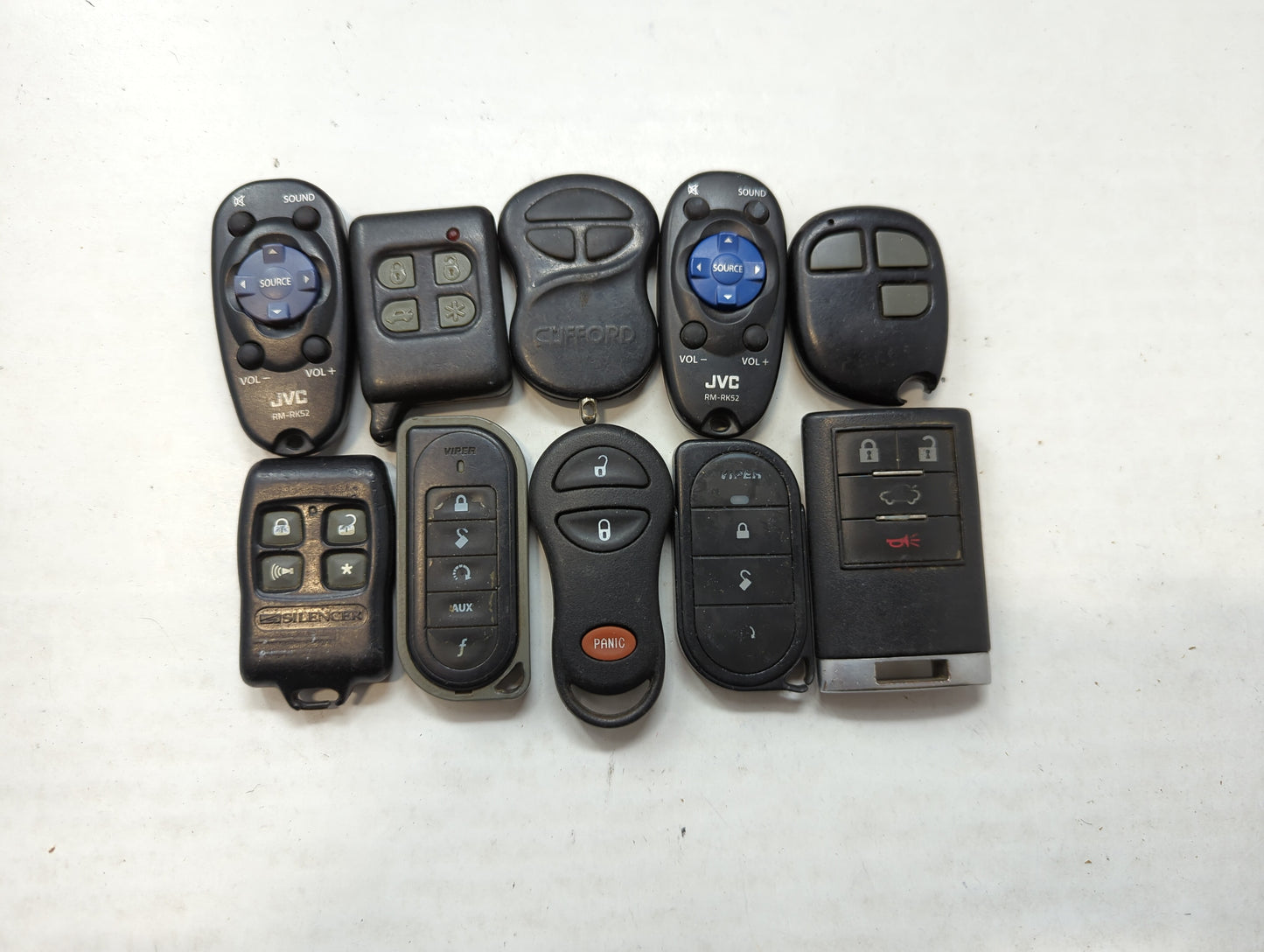 Lot of 10 Aftermarket Keyless Entry Remote Fob MIXED FCC IDS MIXED PART - Oemusedautoparts1.com