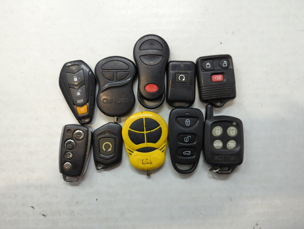 Lot of 10 Aftermarket Keyless Entry Remote Fob MIXED FCC IDS MIXED PART