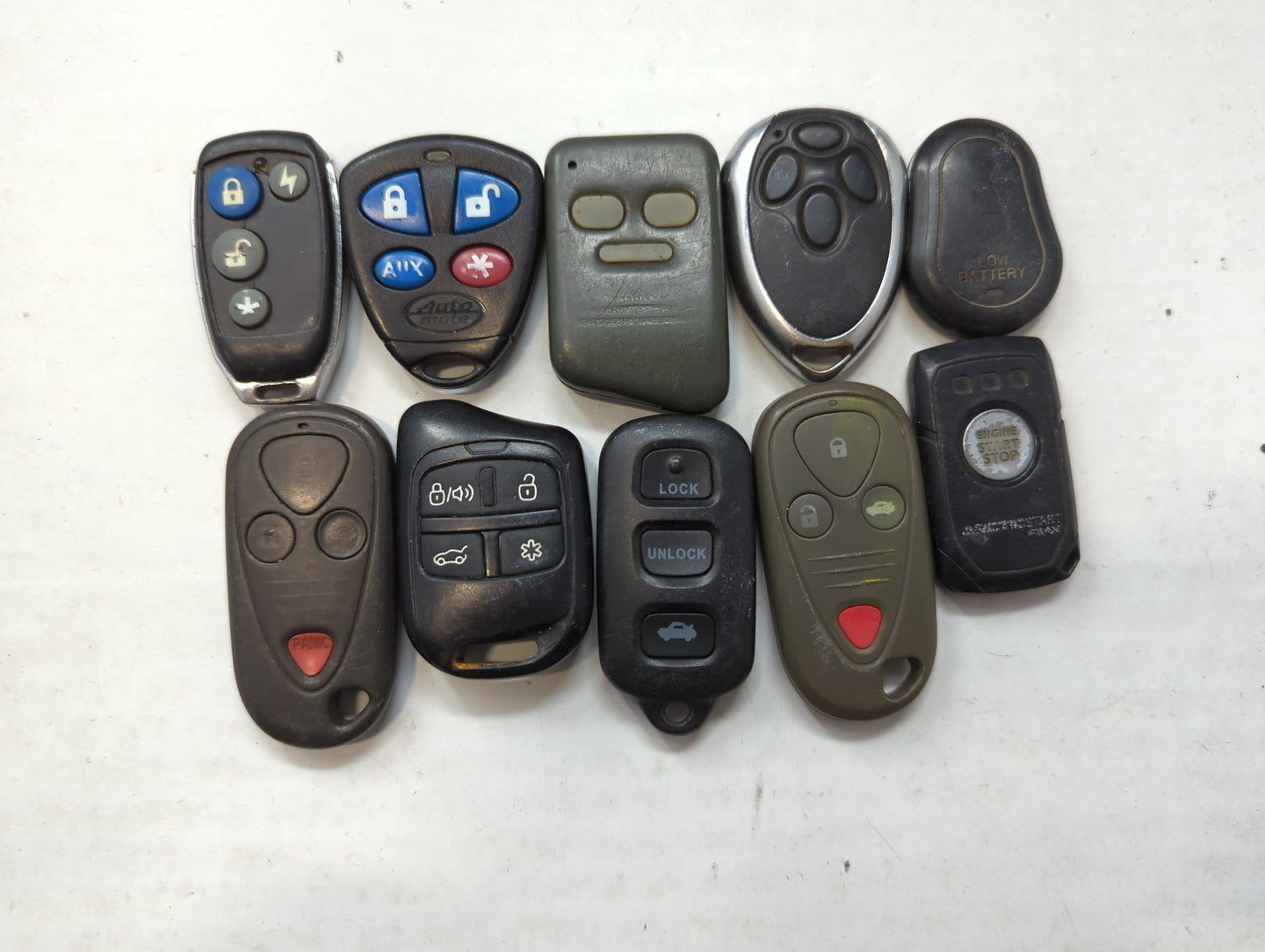 Lot of 10 Aftermarket Keyless Entry Remote Fob MIXED FCC IDS MIXED PART - Oemusedautoparts1.com