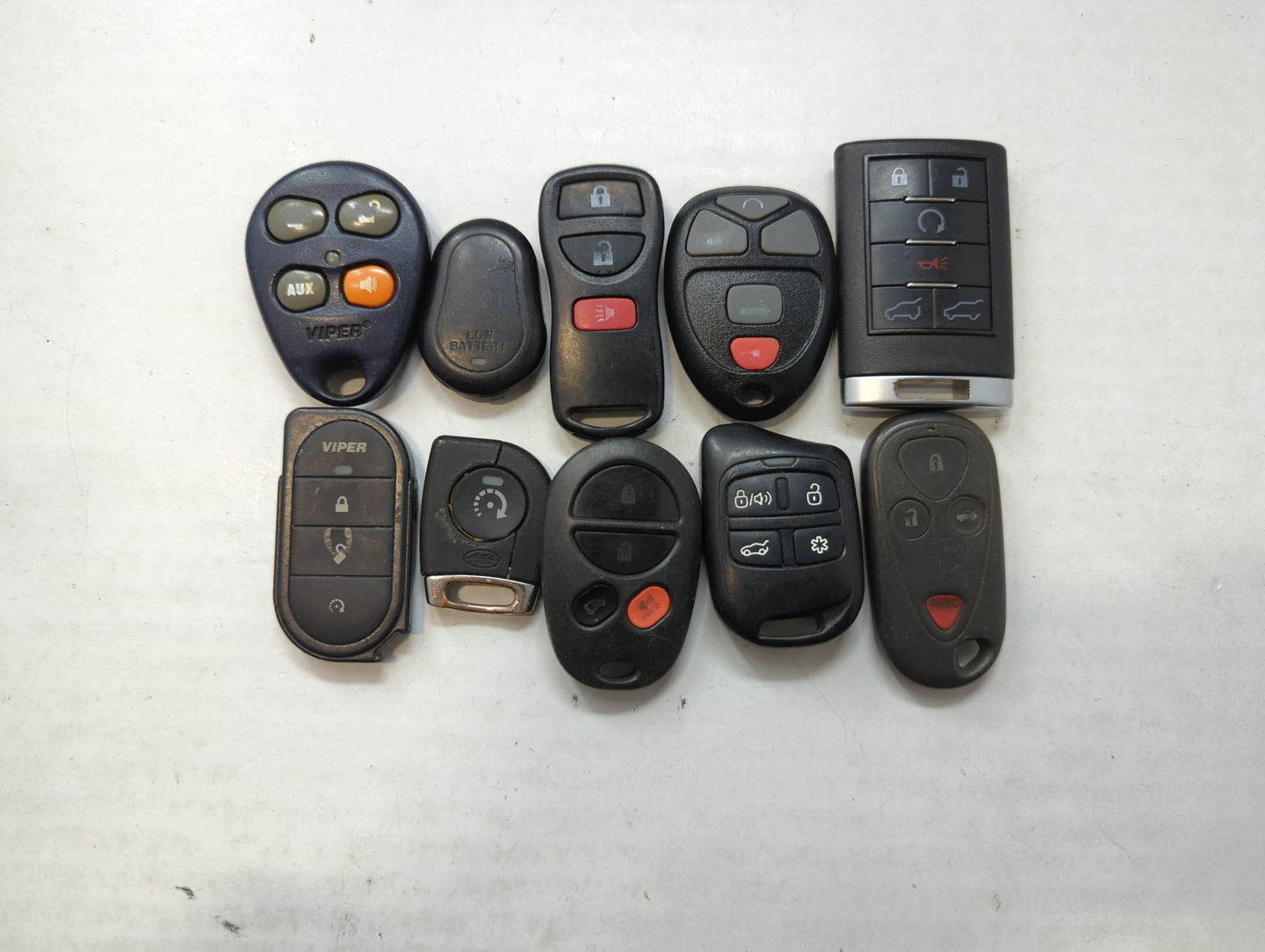 Lot of 10 Aftermarket Keyless Entry Remote Fob MIXED FCC IDS MIXED PART - Oemusedautoparts1.com