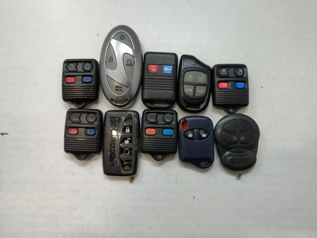 Lot of 10 Aftermarket Keyless Entry Remote Fob MIXED FCC IDS MIXED PART