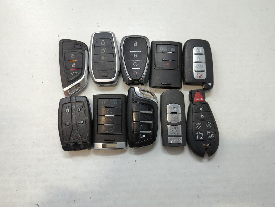 Lot of 10 Aftermarket Keyless Entry Remote Fob MIXED FCC IDS MIXED PART