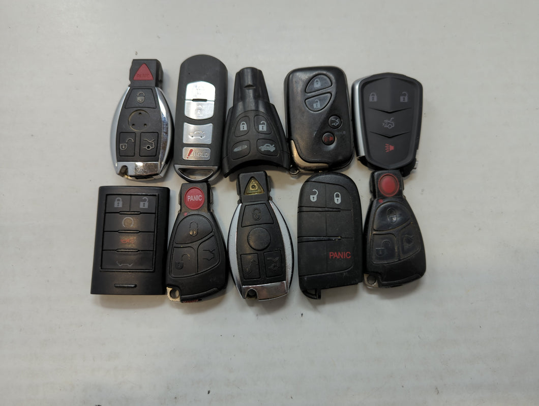 Lot of 10 Aftermarket Keyless Entry Remote Fob MIXED FCC IDS MIXED PART