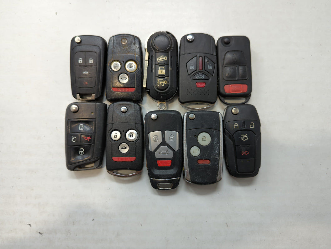 Lot of 10 Aftermarket Keyless Entry Remote Fob MIXED FCC IDS MIXED PART