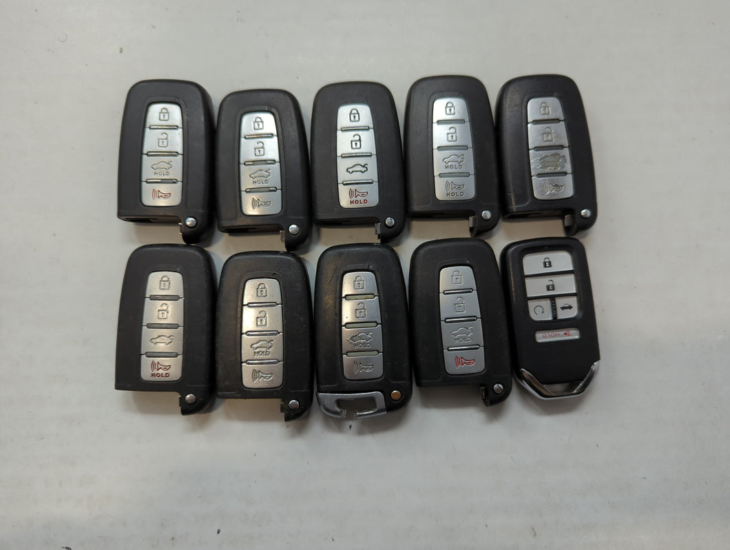 Lot of 10 Aftermarket Keyless Entry Remote Fob MIXED FCC IDS MIXED PART