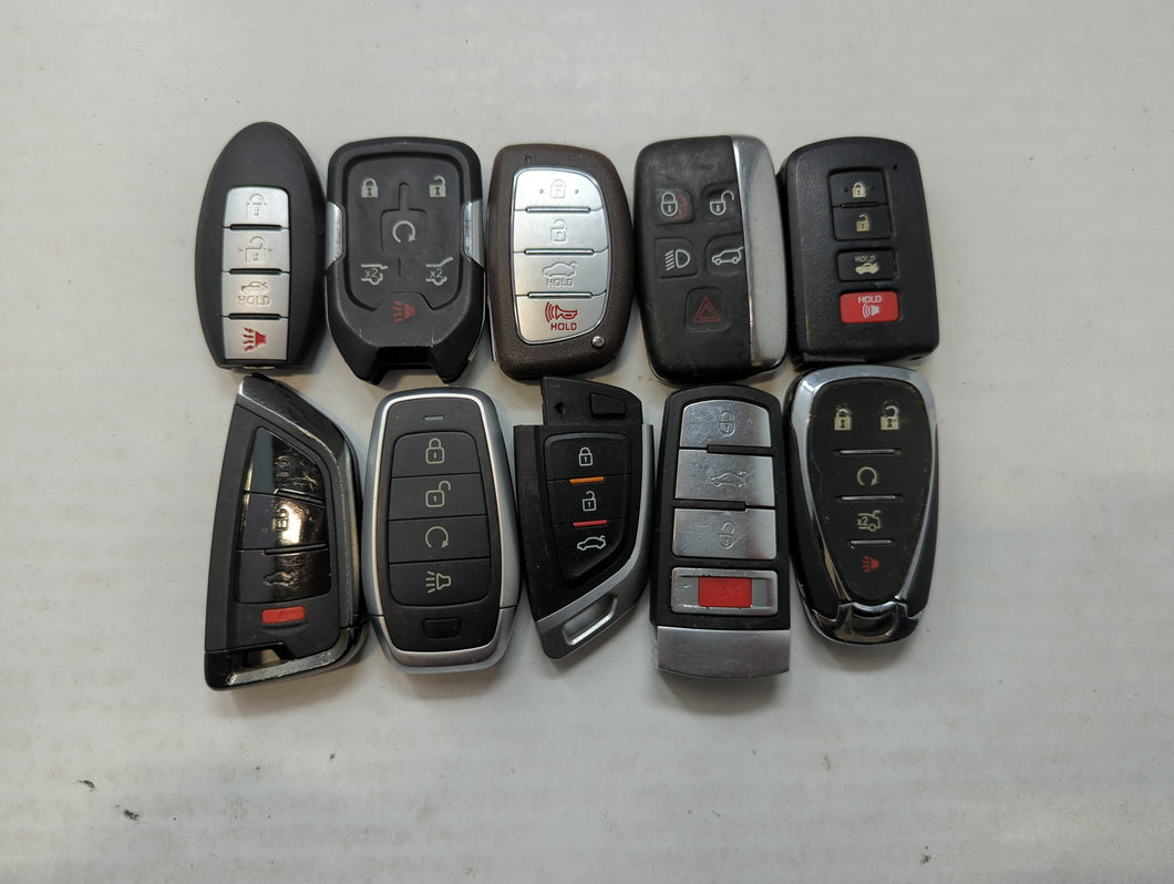 Lot of 10 Aftermarket Keyless Entry Remote Fob MIXED FCC IDS MIXED PART