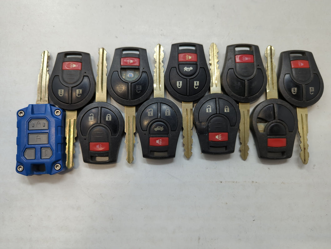 Lot of 10 Aftermarket Keyless Entry Remote Fob MIXED FCC IDS MIXED PART