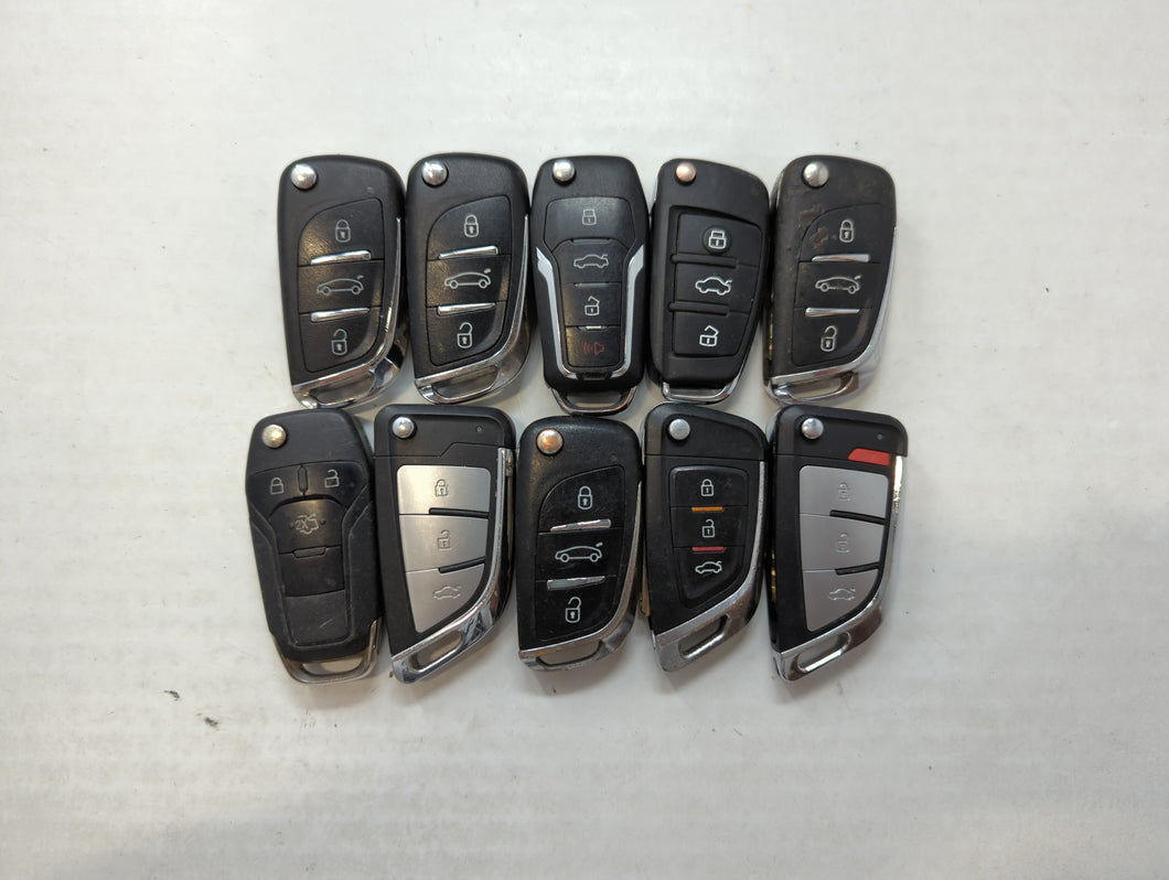 Lot of 10 Aftermarket Keyless Entry Remote Fob MIXED FCC IDS MIXED PART