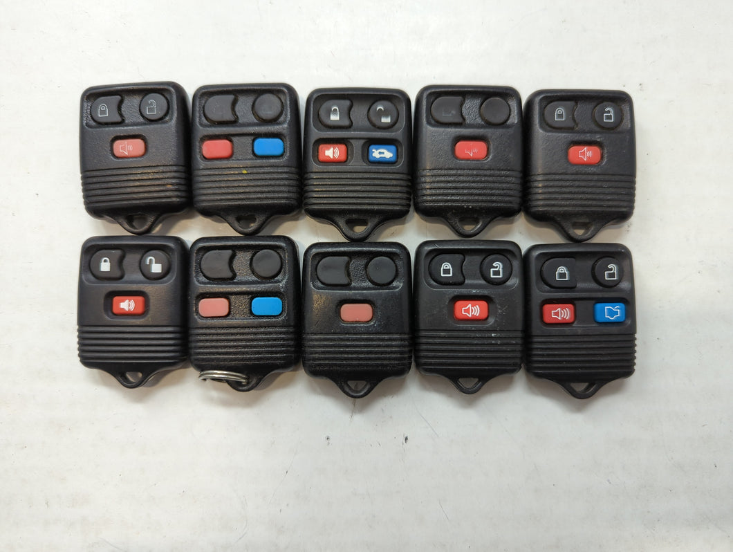 Lot of 10 Aftermarket Ford Keyless Entry Remote Fob MIXED FCC IDS MIXED