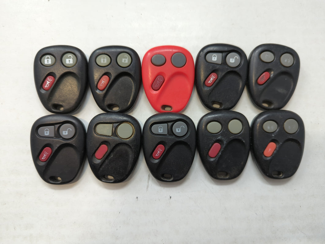 Lot of 10 Aftermarket Chevrolet Keyless Entry Remote Fob MIXED FCC IDS