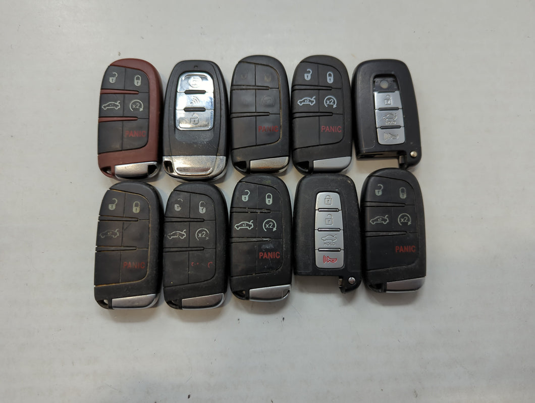 Lot of 10 Aftermarket Keyless Entry Remote Fob MIXED FCC IDS MIXED PART