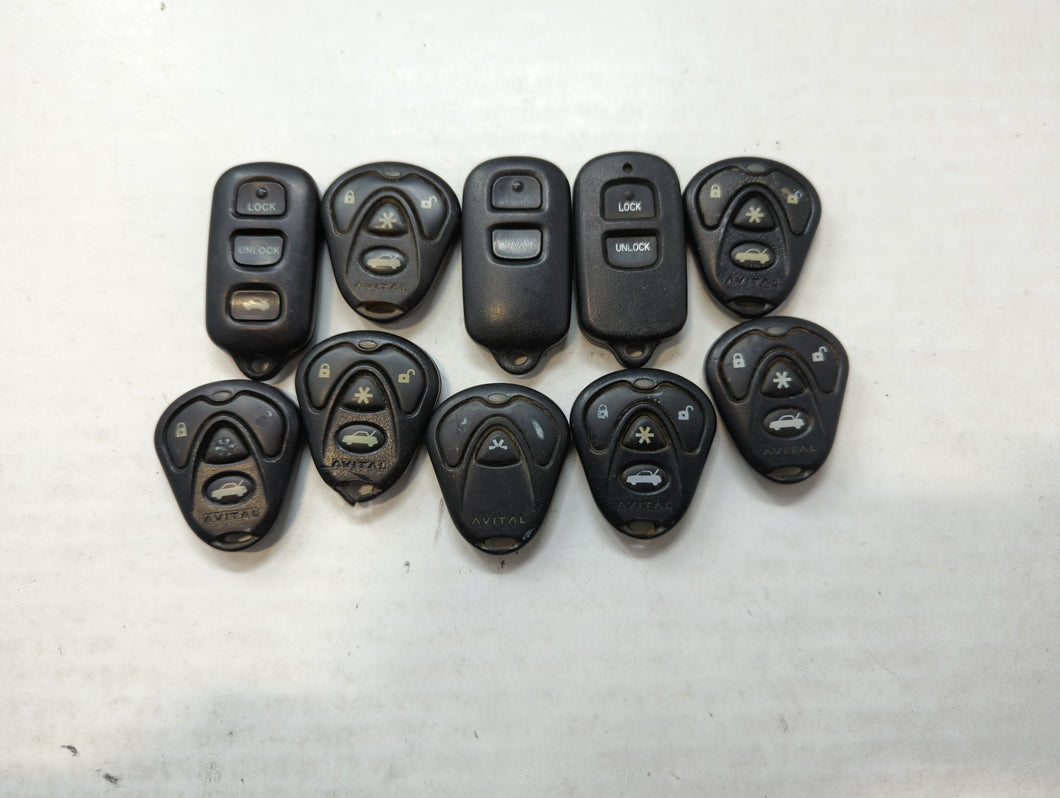 Lot of 10 Aftermarket Keyless Entry Remote Fob MIXED FCC IDS MIXED PART