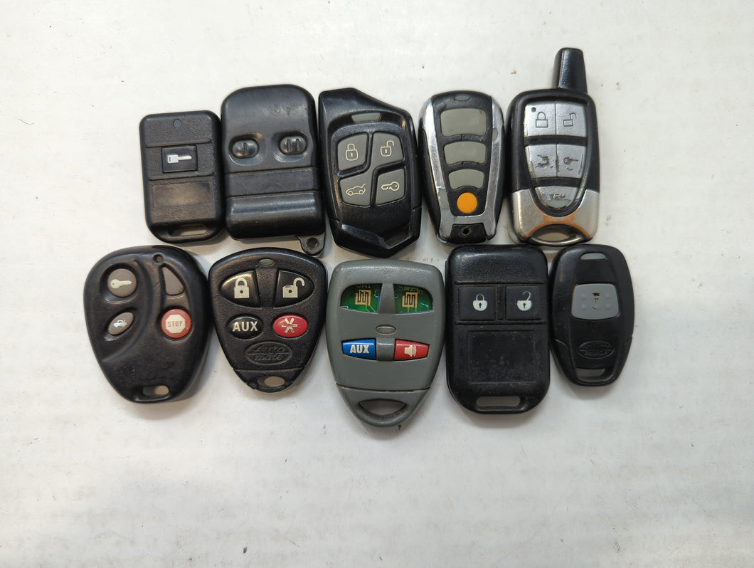 Lot of 10 Aftermarket Keyless Entry Remote Fob MIXED FCC IDS MIXED PART