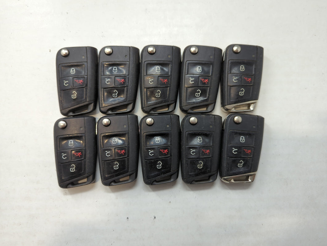 Lot of 10 Volkswagen Keyless Entry Remote Fob MIXED FCC IDS MIXED PART