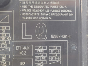 2016-2018 Toyota Rav4 Fusebox Fuse Box Panel Relay Module P/N:82662-0R160 Fits 2016 2017 2018 OEM Used Auto Parts