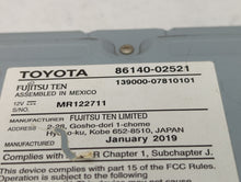 2017-2019 Toyota Corolla Radio AM FM Cd Player Receiver Replacement P/N:86140-02521 Fits 2017 2018 2019 OEM Used Auto Parts