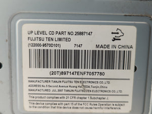 2007-2008 Chevrolet Impala Radio AM FM Cd Player Receiver Replacement P/N:25957375 15850678 Fits 2007 2008 OEM Used Auto Parts