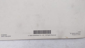 2000 Honda Accord Owners Manual Book Guide OEM Used Auto Parts - Oemusedautoparts1.com