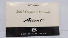 2001 Hyundai Accent Owners Manual Book Guide OEM Used Auto Parts - Oemusedautoparts1.com