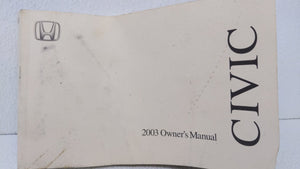 2003 Honda Civic Owners Manual Book Guide OEM Used Auto Parts - Oemusedautoparts1.com