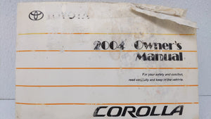 2004 Toyota Corolla Owners Manual Book Guide OEM Used Auto Parts - Oemusedautoparts1.com