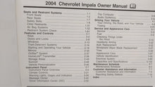 2004 Chevrolet Impala Owners Manual Book Guide OEM Used Auto Parts - Oemusedautoparts1.com