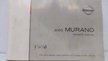 2003 Nissan Murano Owners Manual Book Guide OEM Used Auto Parts - Oemusedautoparts1.com