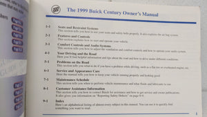 1999 Buick Century Owners Manual Book Guide OEM Used Auto Parts - Oemusedautoparts1.com