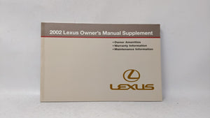 2002 Lexus Es300 Owners Manual Book Guide OEM Used Auto Parts - Oemusedautoparts1.com