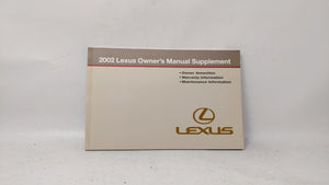 2002 Lexus Es300 Owners Manual Book Guide OEM Used Auto Parts - Oemusedautoparts1.com